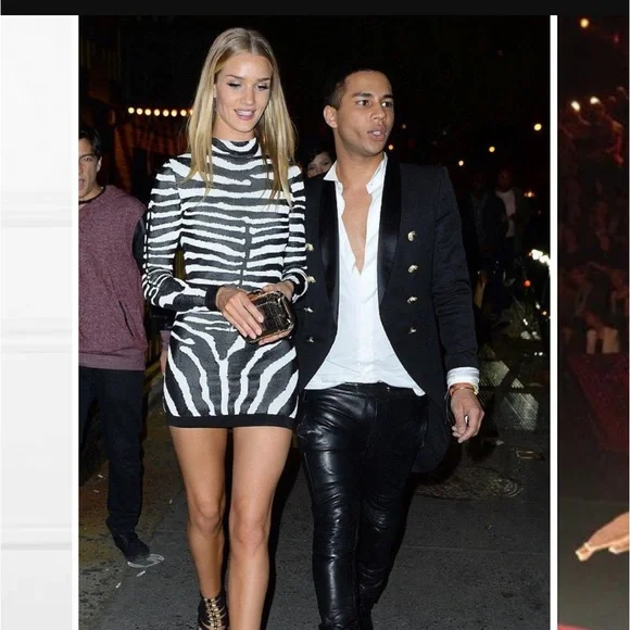 ❤️TRADED💋NWT BALMAIN zebra dress long sleeve COMING SOON France 44 - Picture 2 of 10